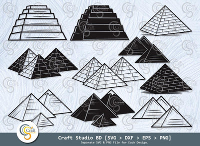 Pyramid Silhouette, Egypt svg, Egyptian Svg, Landmark Svg, Pyramid Svg Bundle SVG ETC Craft 