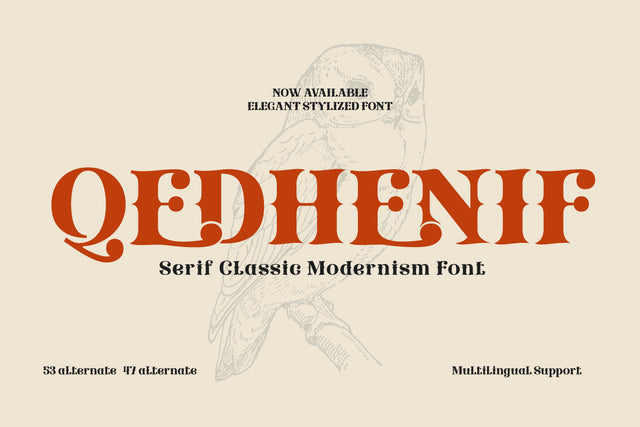 Qedhenif – Serif Classic Modernism Font Font twinletter 