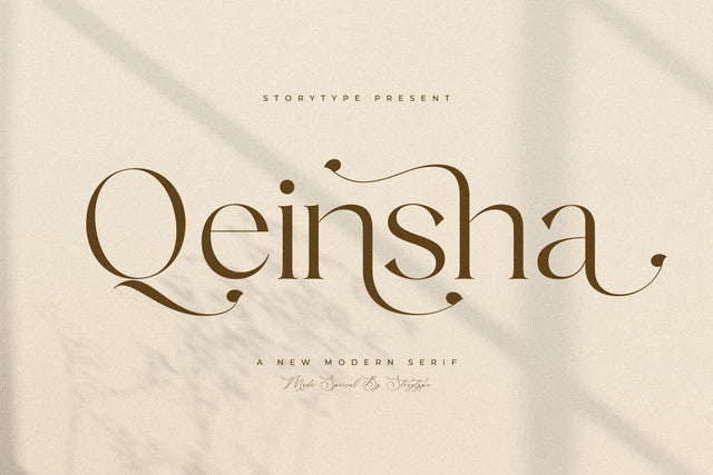 Qeinsha Typeface Font Storytype Studio 