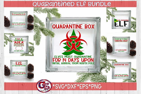 Quarantine Elf Box and Jars Bundle SVG DXF EPS PNG-Christmas SVG Bundle SVG Greedy Stitches 