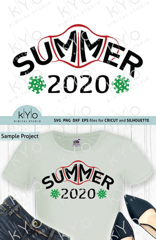 Quarantine face mask Summer 2020 svg png dxf files SVG kYo Digital Studio 