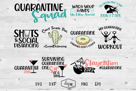 Quarantine Squad Bundle - A Collection Of Social Distancing SVGs SVG DIYxe Designs 