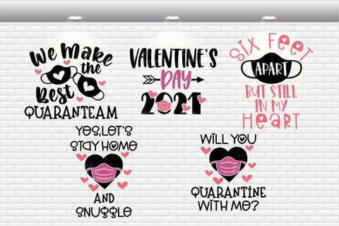 Quarantine Valentine Bundle - SVG, PNG, DXF, EPS SVG Elsie Loves Design 