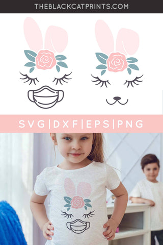 Quarantined Easter Bunny Face | Easter Cut Files SVG TheBlackCatPrints 