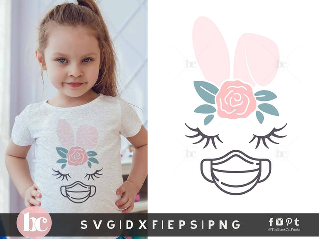Quarantined Easter Bunny Face | Easter Cut Files SVG TheBlackCatPrints 