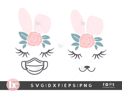 Quarantined Easter Bunny Face | Easter Cut Files SVG TheBlackCatPrints 
