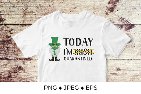 Quarantined St. Patricks day. Masked Gnome Leprechaun Sublimation LaBelezoka 