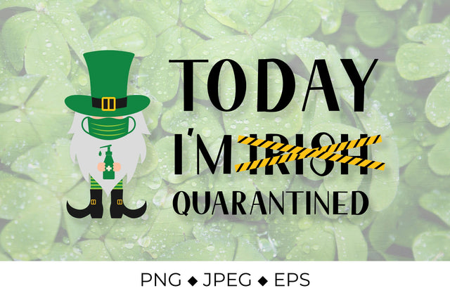 Quarantined St. Patricks day. Masked Gnome Leprechaun Sublimation LaBelezoka 