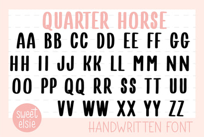Quarter horse font SVG Sweet Elsie 