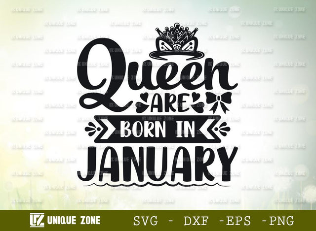 Queen Are Born In January Svg | Birthday Svg | January Queen Svg | Birthday Girl Svg SVG Unique Zone 