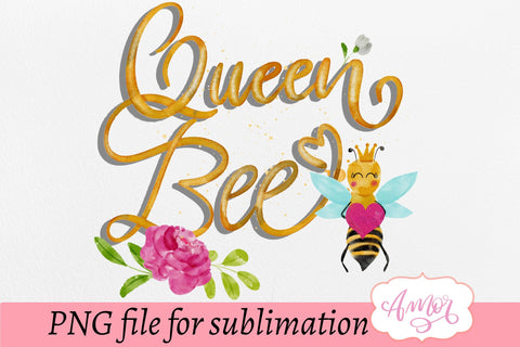 Queen bee sublimation design for T-shirts Sublimation Amorclipart 