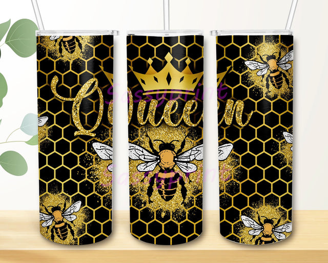 Queen Bee Sublimation Tumbler Designs, Queen Bee 20 oz Skinny Tumbler Design Sublimation, Instant Download Sublimation sassyprint 