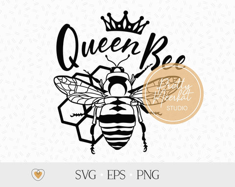 Queen bee svg, Honey bee svg, Honeycomb svg, Bee png SVG Pretty Meerkat 