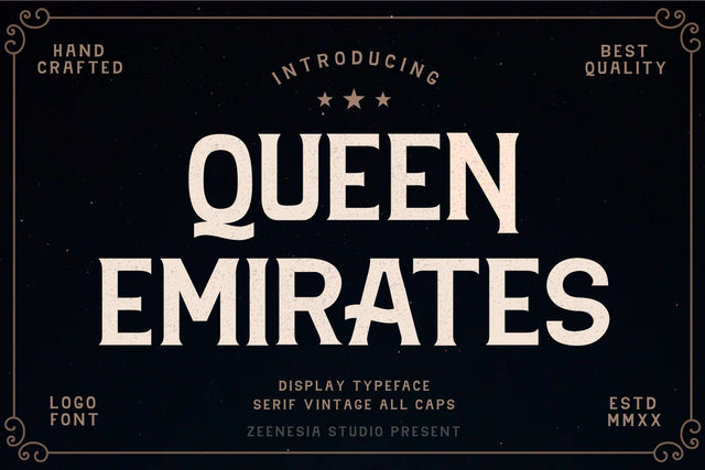 Queen Emirates Font Zeenesia Std 