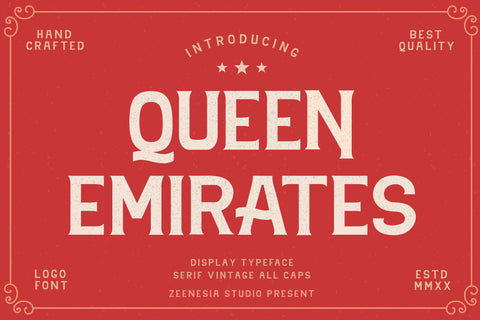 Queen Emirates Font Zeenesia Std 