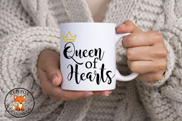 Queen Of Hearts SVG DXF PNG Cutting Files, Valentine's Day SVG RedFoxDesignsUS 
