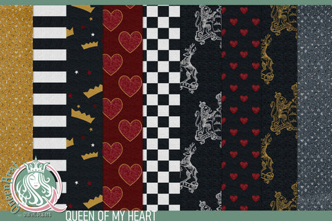 Queen Of My Heart Backgrounds Digital Pattern QueenBrat Digital Designs 