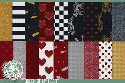 Queen Of My Heart Backgrounds Digital Pattern QueenBrat Digital Designs 