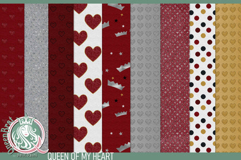 Queen Of My Heart Backgrounds Digital Pattern QueenBrat Digital Designs 