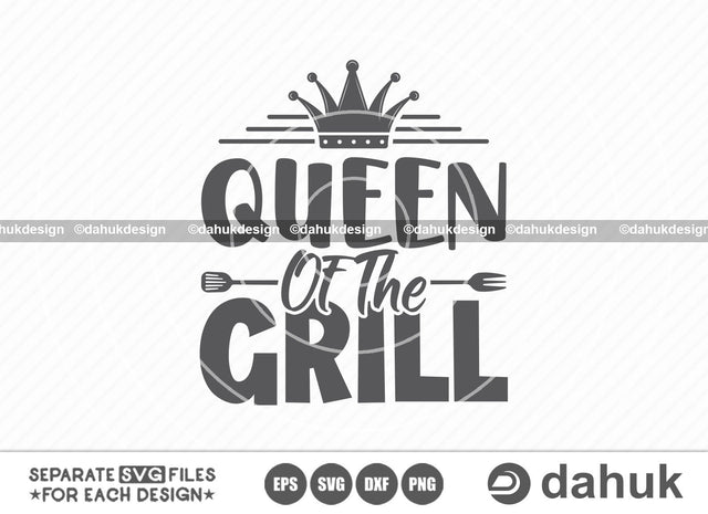 Queen of the grill SVG, Grilling SVG, BBQ svg, Grillers Svg, Cut file, for silhouette, svg, eps, dxf, png, clipart cricut design space, vinyl cut files SVG dahukdesign 