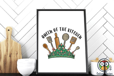 Queen Of The Kitchen Design Sublimation Owlsome.Designs 