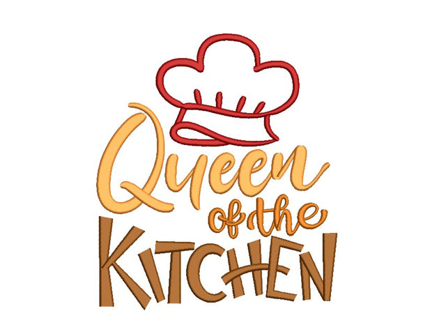 Queen of the Kitchen Embroidery Design, 5 sizes, Instant Download Embroidery/Applique DESIGNS Nino Nadaraia 