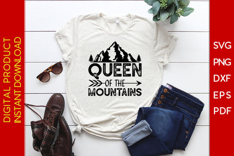 Queen Of The Mountains Hiking SVG PNG PDF Cut File SVG Creativedesigntee 