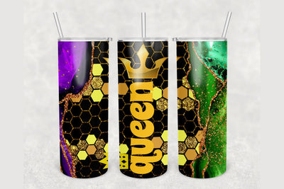 Queen Purple Green Agate Tumbler sublimation design 20 oz skinny tumbler wrap Sublimation BambinaCreations 