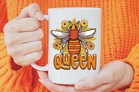 Queen Sublimation PNG, Bee Sublimation Design Sublimation Regulrcrative 
