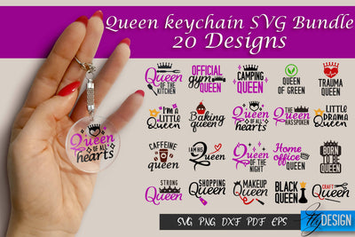 Queen SVG Keychain Bundle | Queen Quotes SVG Design SVG Fly Design 