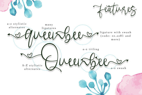 queenbee Font Stefani Letter 