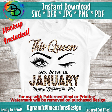 Queens are born in January SVG DynamicDimensionsDesign 