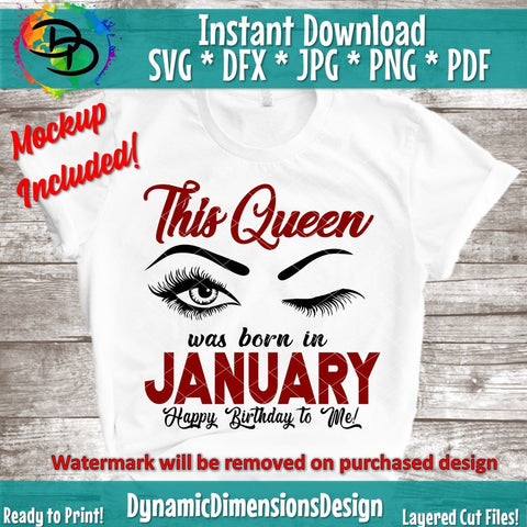 Queens are born in January SVG DynamicDimensionsDesign 