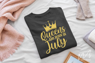queens are born in July svg, queens birthday svg, birthday queen svg, birthday t shirt, happy birthday svg SVG Isabella Machell 