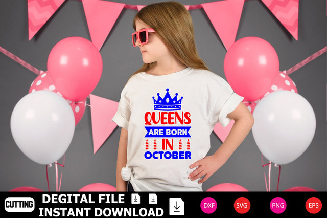 Queens Are Born In October SVG Shahin alam 