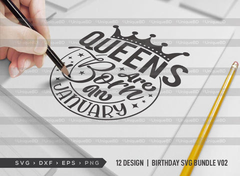 Queens are Born in SVG Bundle | Birthday Queen Svg | Birthday Girl Svg | Birthday Bundle | Birthday Month Svg | Birthday Quotes Svg | Birthday Shirt SVG ETC Craft 