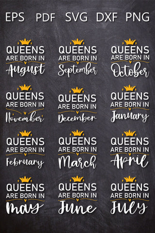 Queens are Born in SVG bundle SVG Natasha Prando 