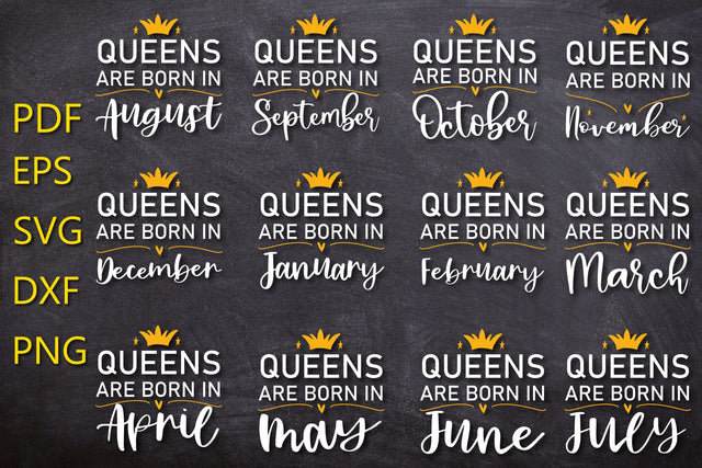 Queens are Born in SVG bundle SVG Natasha Prando 