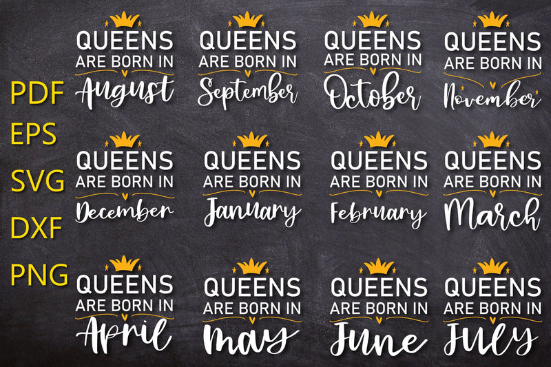 Queens are Born in SVG bundle SVG Natasha Prando 