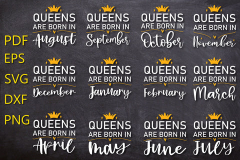 Queens are Born in SVG bundle SVG Natasha Prando 