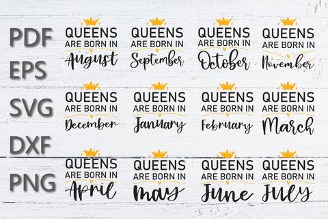 Queens are Born in SVG bundle SVG Natasha Prando 