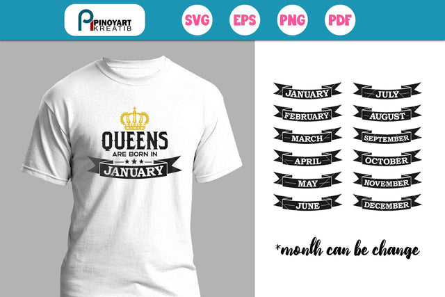 Queens Are Born In Svg SVG Pinoyart Kreatib 