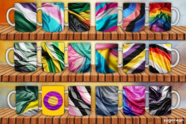 Queer Flags Mug Bundle | 11 oz | Sublimation Sublimation SvgOcean 