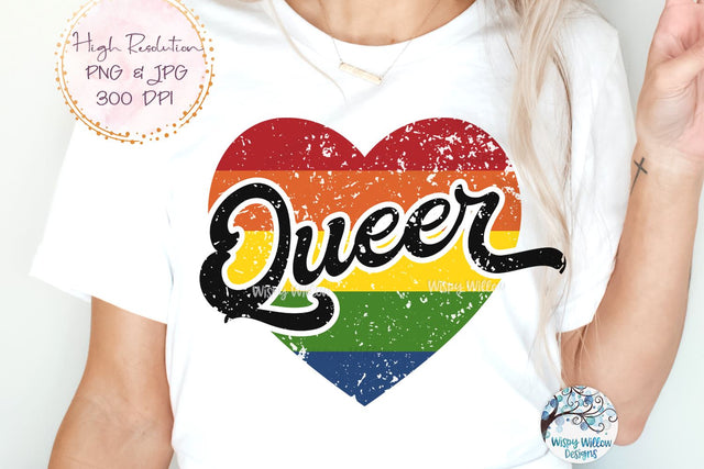 Queer Heart Sublimation PNG Sublimation Wispy Willow Designs 