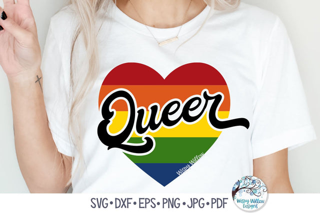 Queer Heart SVG SVG Wispy Willow Designs 