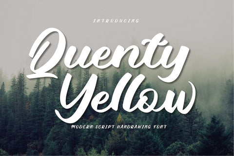 Quenty Yellow Font twinletter 