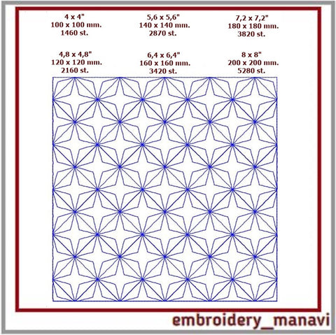 Quilt block 4 machine embroidery designs. Instant download. Embroidery/Applique DESIGNS Embroidery Manavi 05 