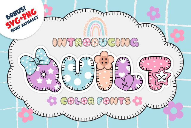 Quilt Color Fonts Font Fox7 By Rattana 