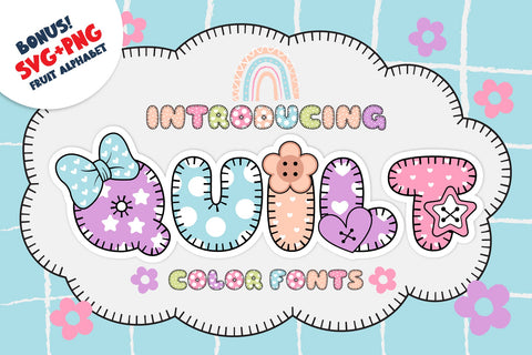 Quilt Color Fonts Font Fox7 By Rattana 