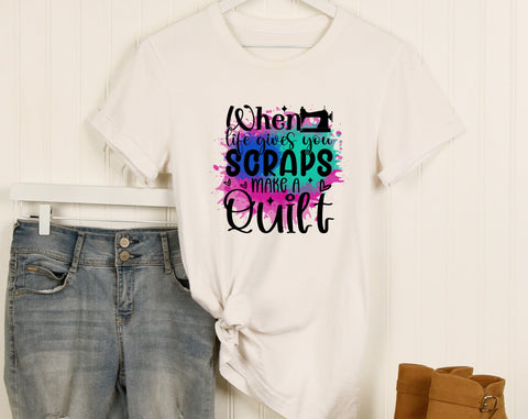 Quilting Sublimation Designs Bundle, 6 Designs, Quilting PNG Files, When Life Gives You Scraps Make A Quilt PNG, Quilting Is My Superpower PNG Sublimation HappyDesignStudio 